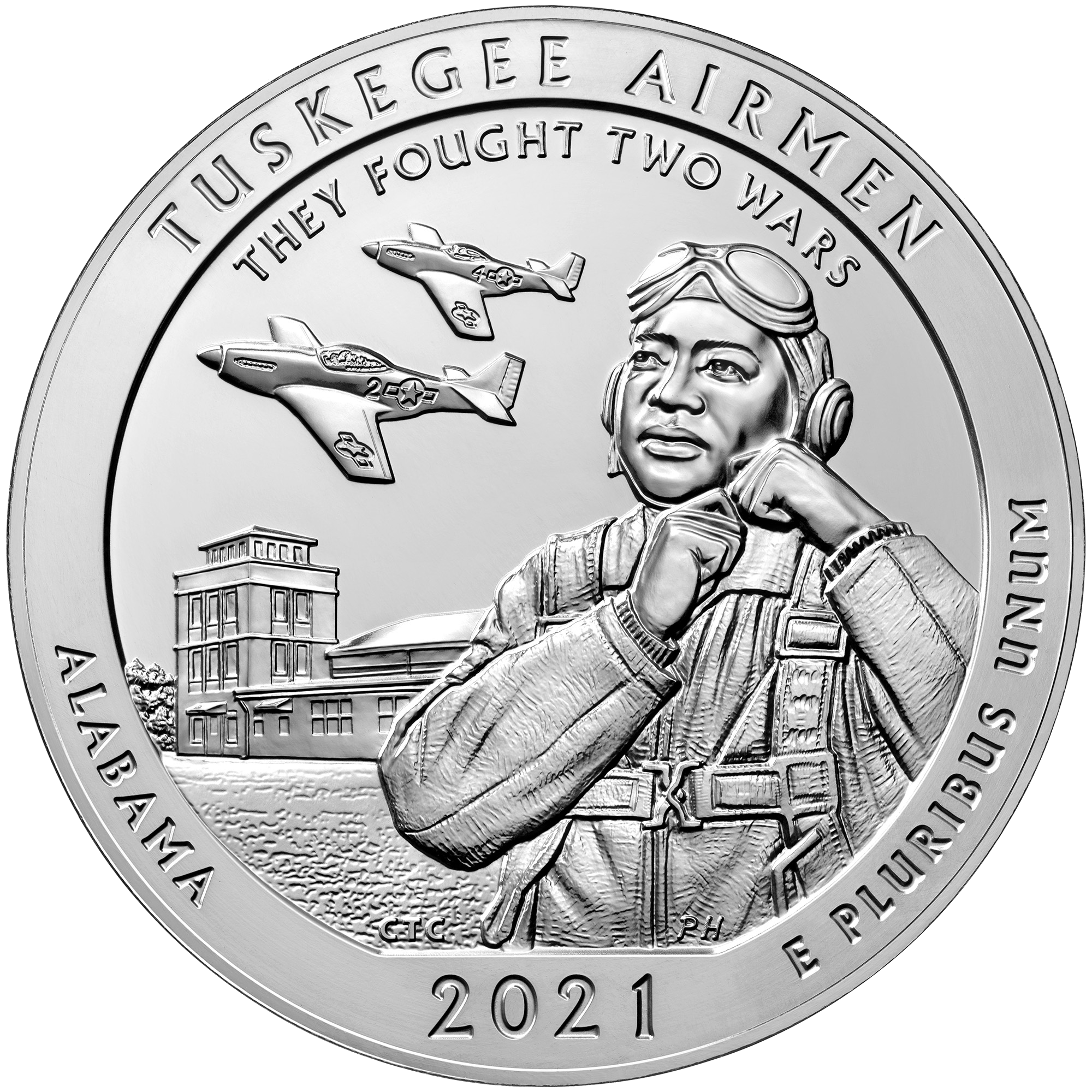 2021 Tuskegee Airmen National Historic Site · exact standard five-ounce bullion reverse