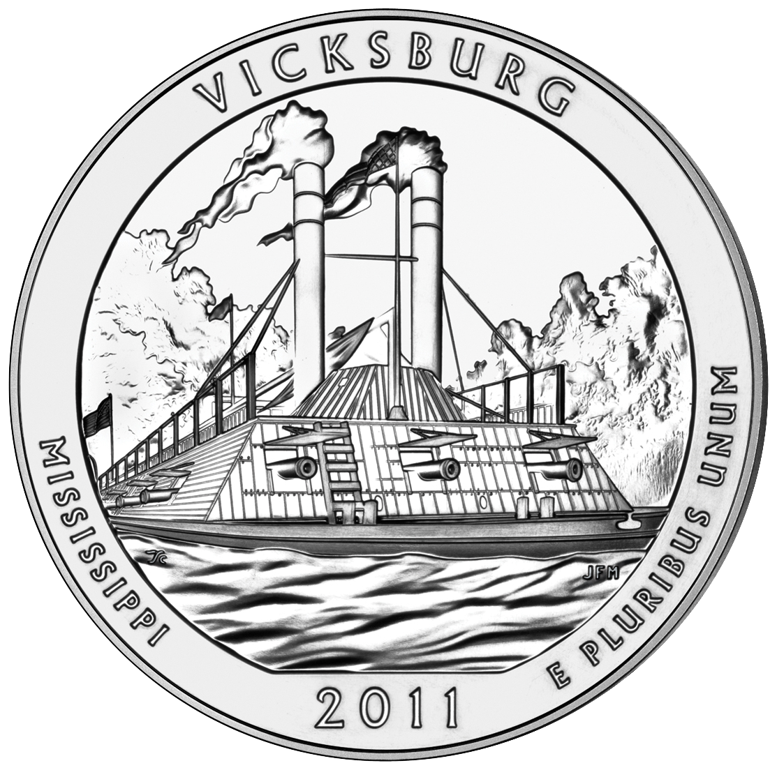 2011 Vicksburg National Military Park · official five-ounce uncirculated edition, reverse