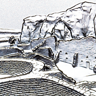 Same reverse, enlarged detail: The north wall
