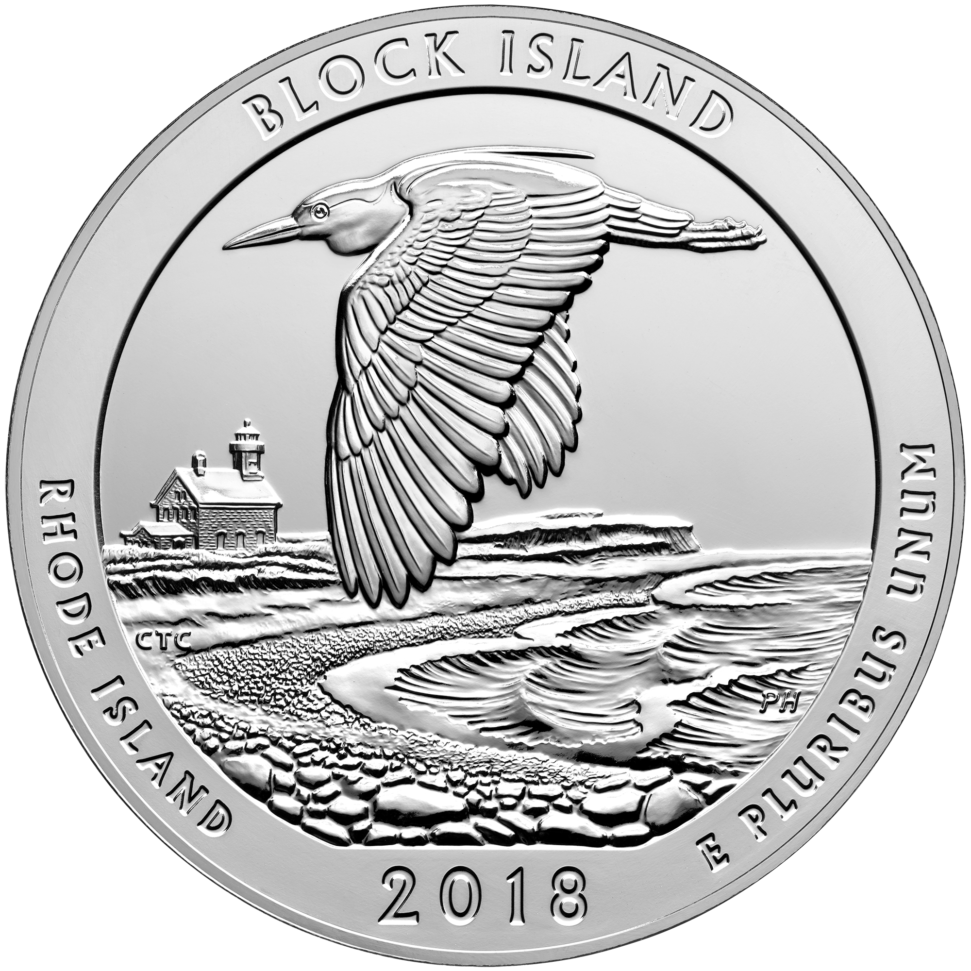 2018 Block Island National Wildlife Refuge · exact standard five-ounce bullion reverse