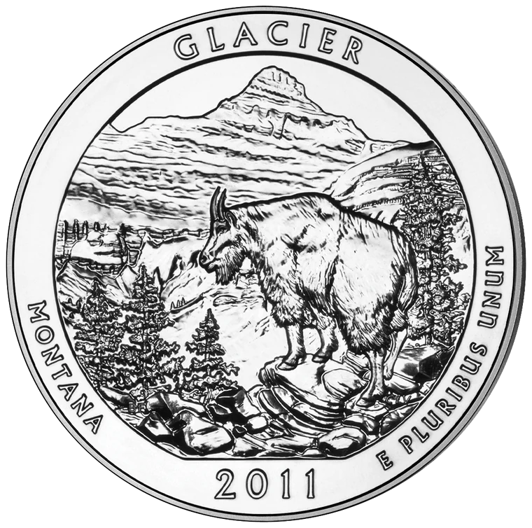 2011 Glacier five-ounce silver bullion reverse