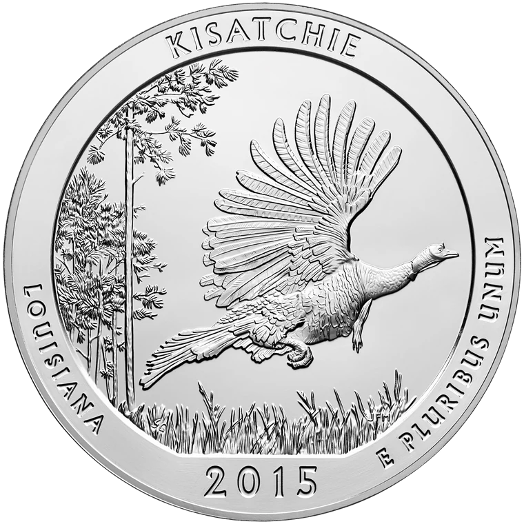 2015 Kisatchie National Forest · exact standard five-ounce bullion reverse