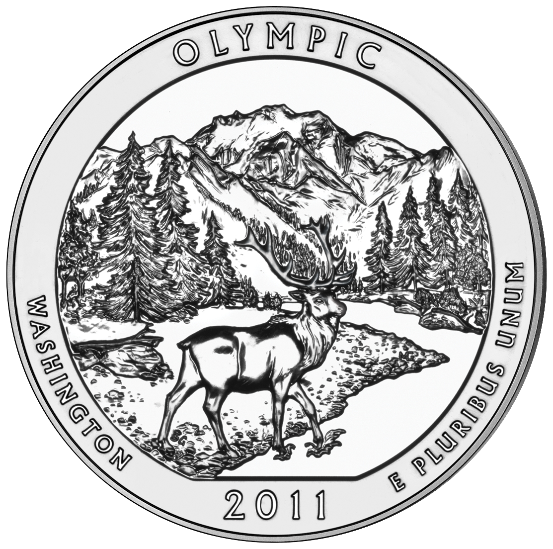 2011 Olympic National Park · official five-ounce uncirculated edition, reverse