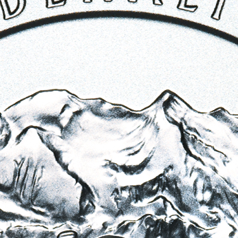 Same reverse, enlarged detail: The mountain