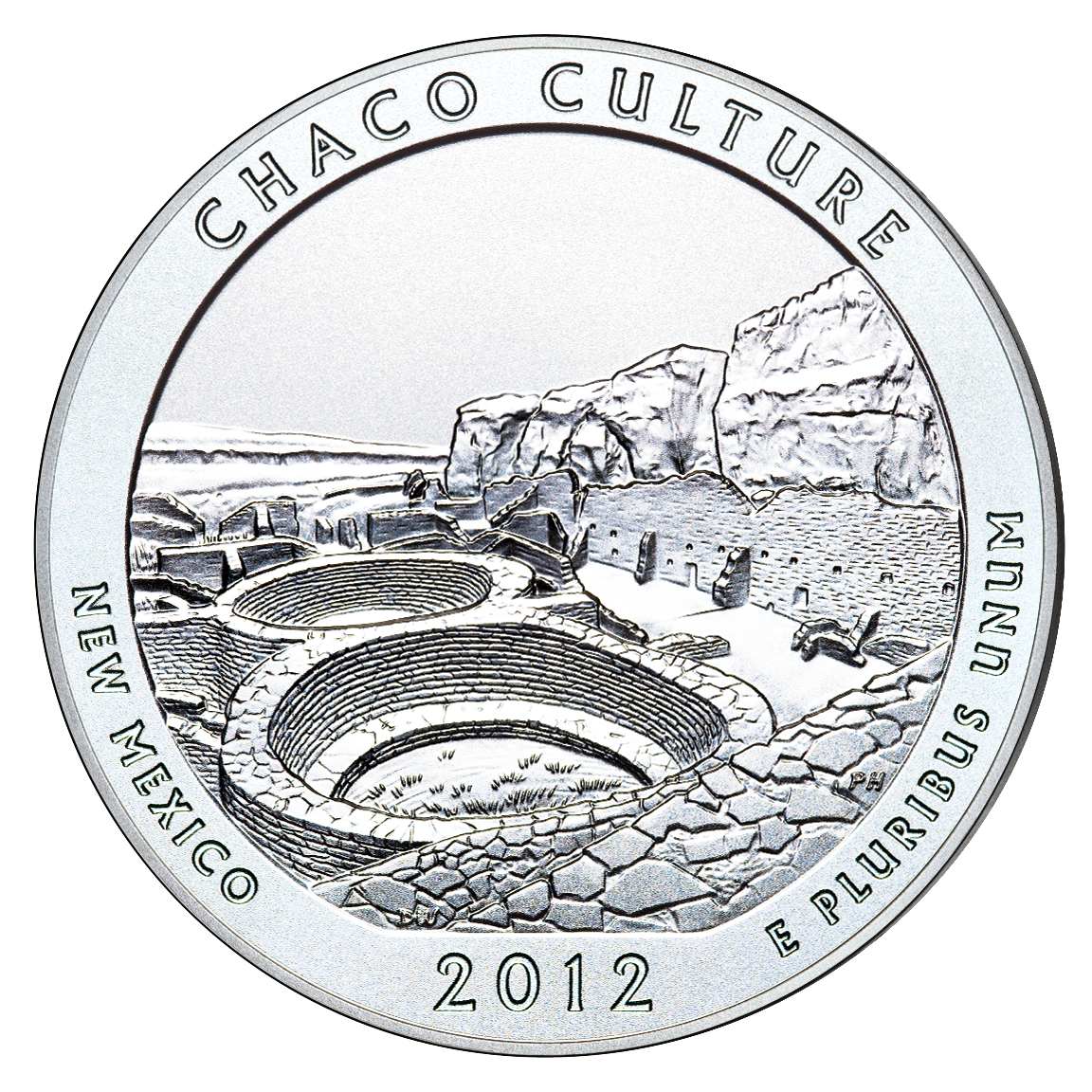 2012 Chaco Culture National Historical Park · official five-ounce uncirculated edition, reverse