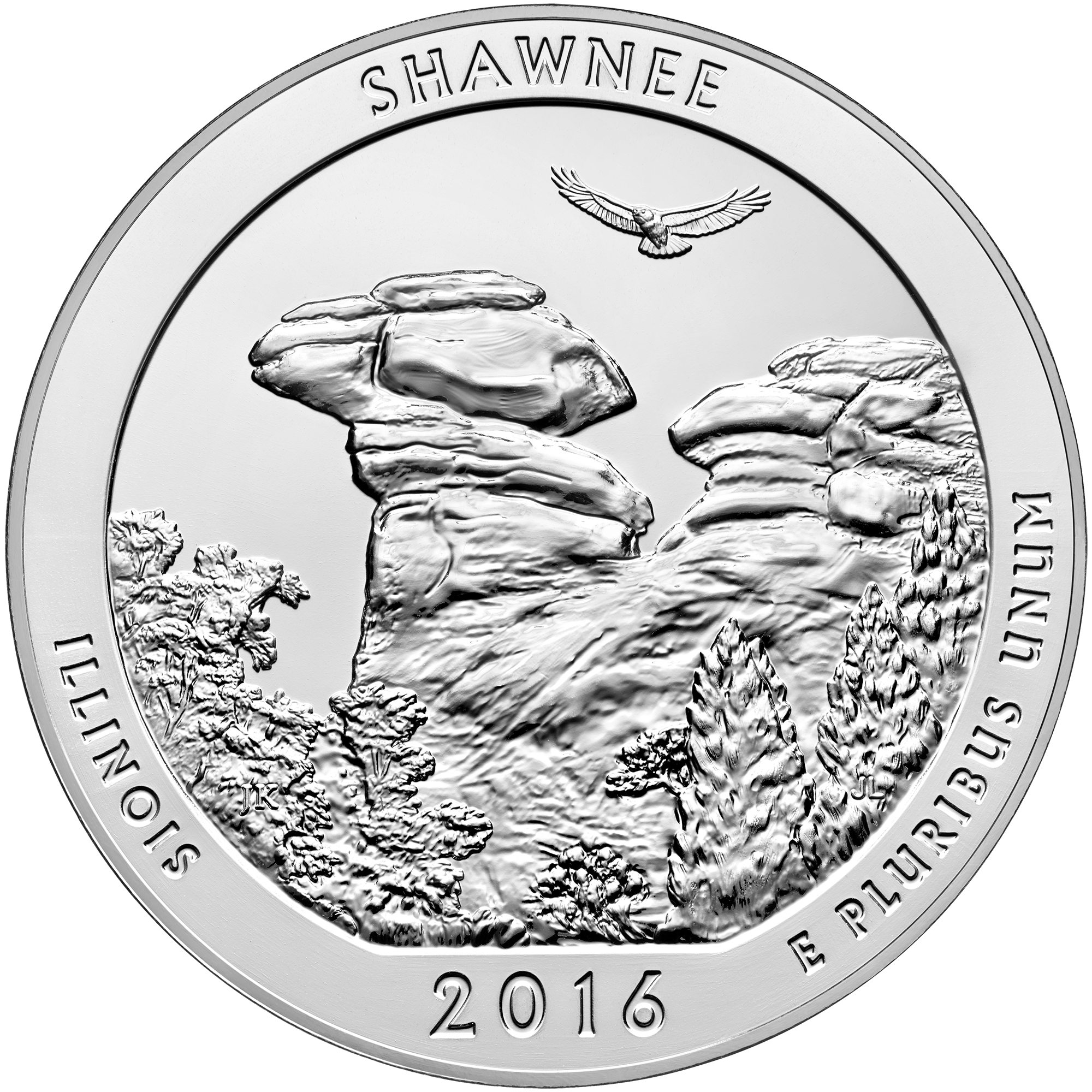 2016 Shawnee National Forest · exact standard five-ounce bullion reverse