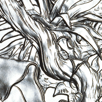 Same reverse, enlarged detail: The epiphyte