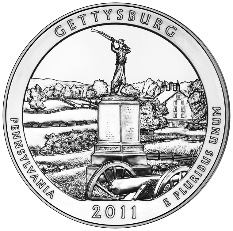 Previous: 2011 Gettysburg standard bullion reverse