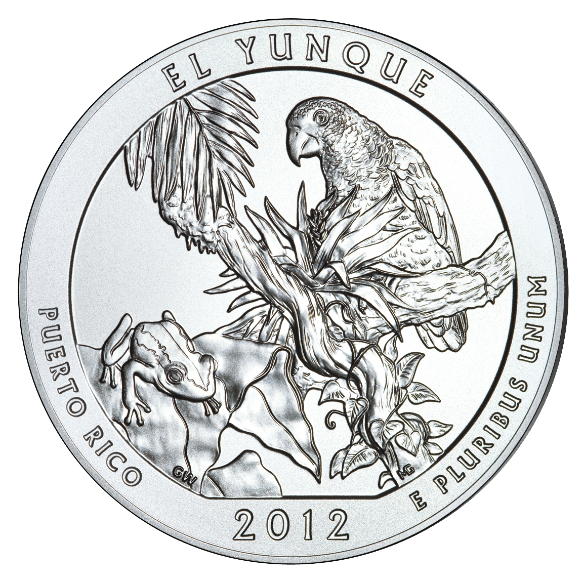 2012 El Yunque National Forest · official five-ounce uncirculated edition, reverse