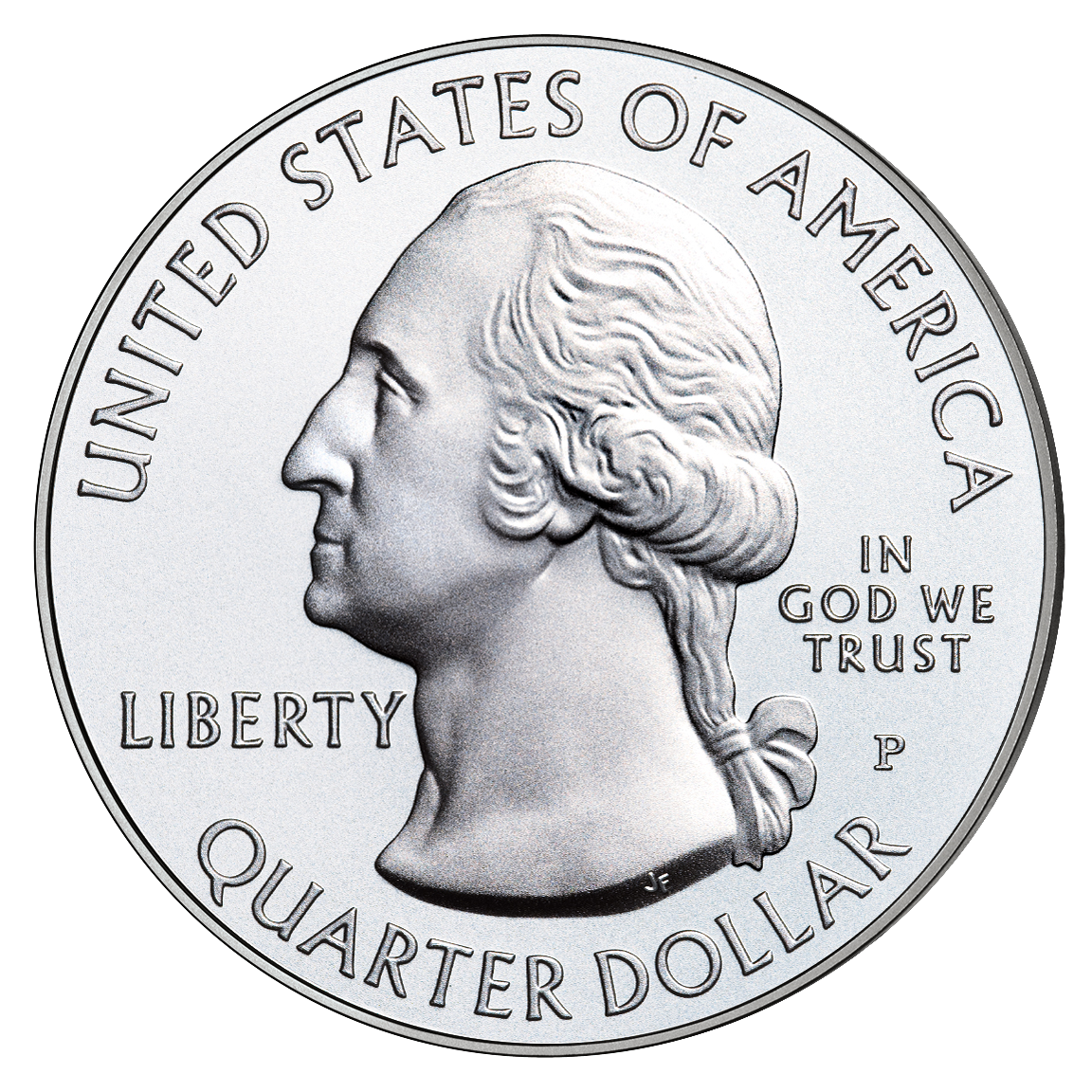 Official five-ounce uncirculated obverse; P mint mark retained