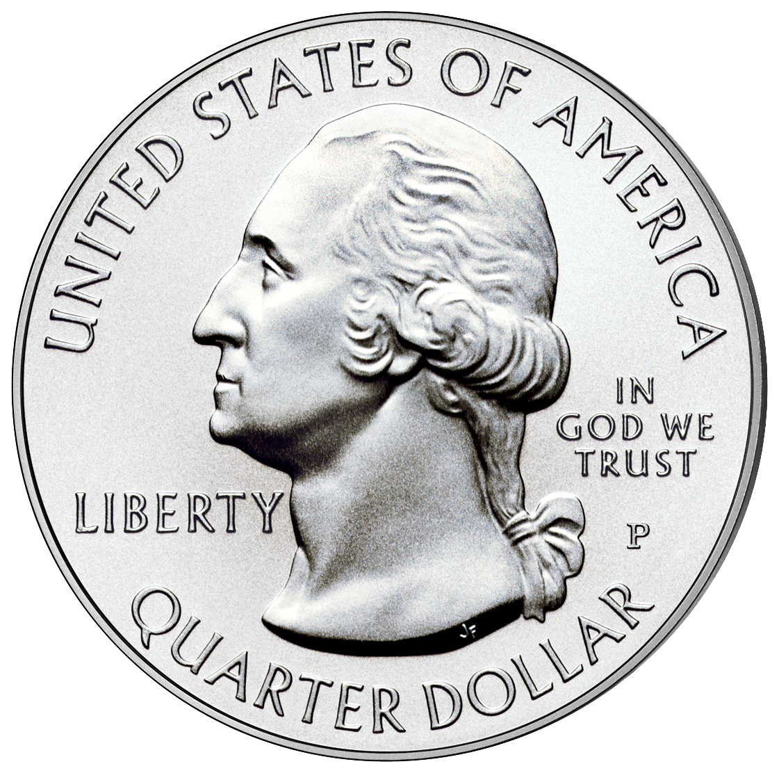 Official five-ounce uncirculated obverse; P mint mark retained