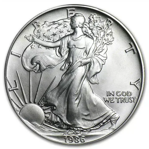 1986 American Silver Eagle obverse presentation from APMEX