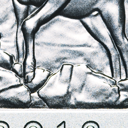 Same reverse, enlarged detail: The footing