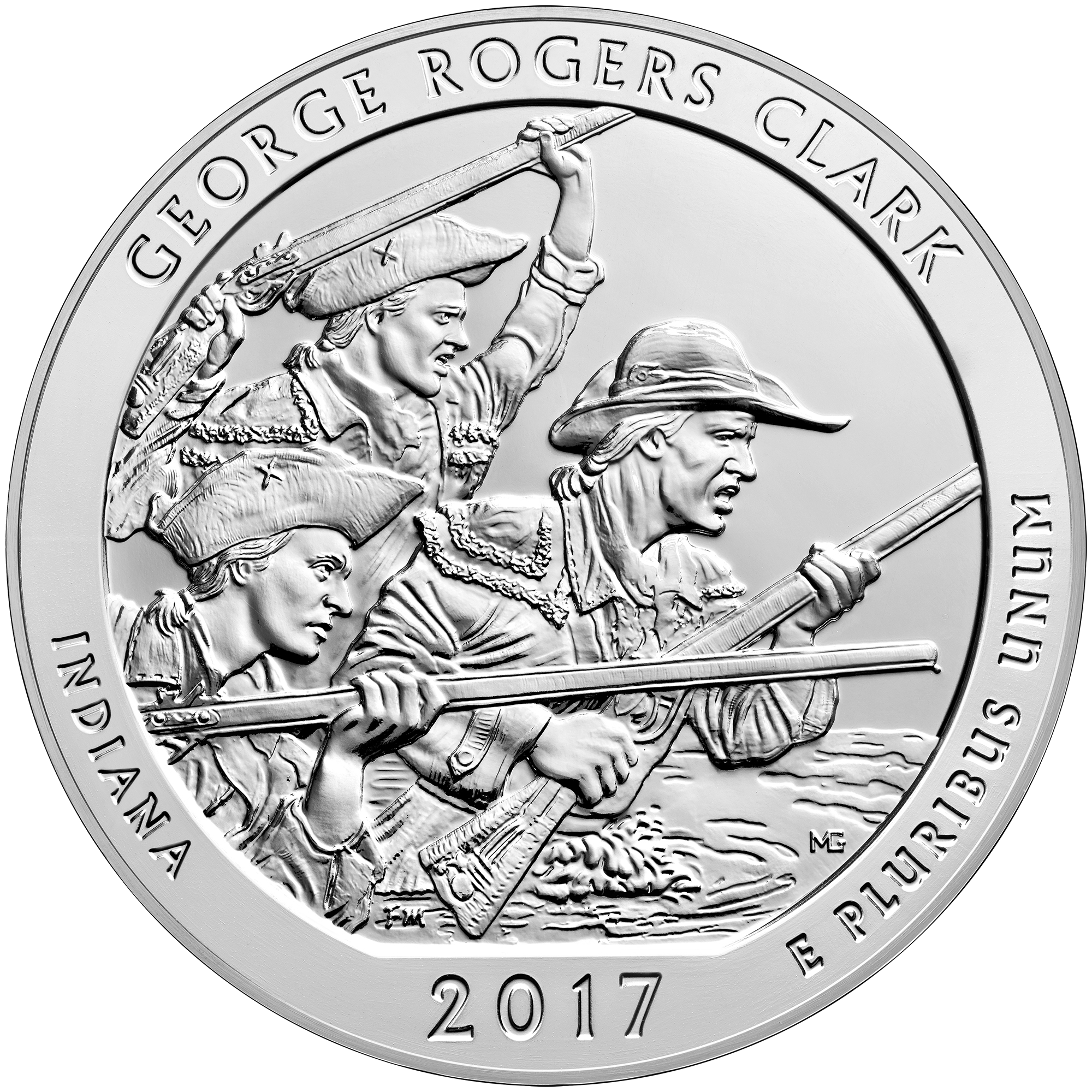 Same reverse, enlarged detail: Raised weapon