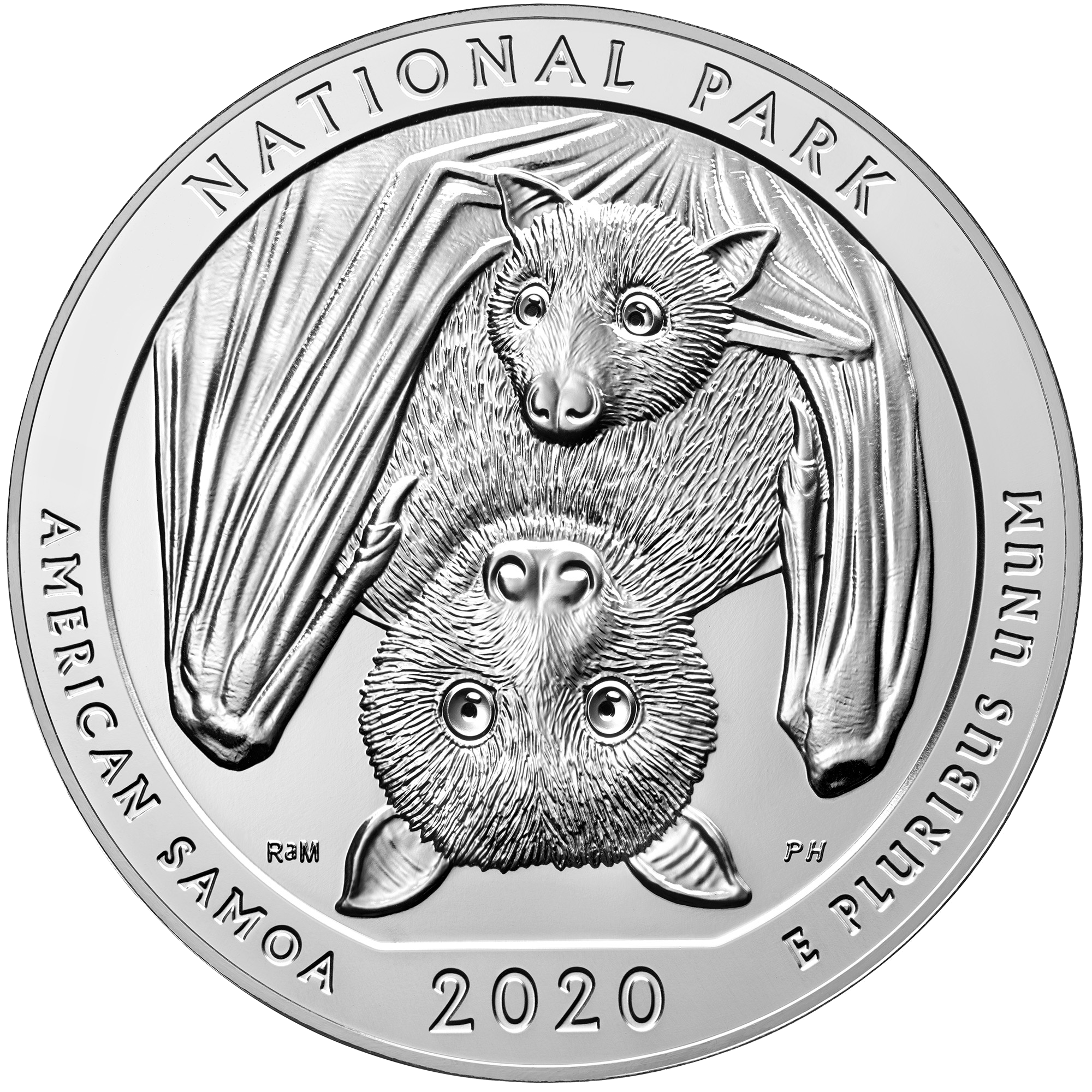 2020 National Park of American Samoa · exact standard five-ounce bullion reverse