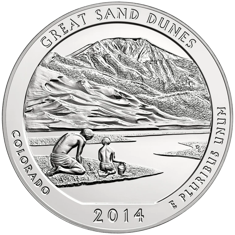 Same reverse, enlarged detail: The dune ridges