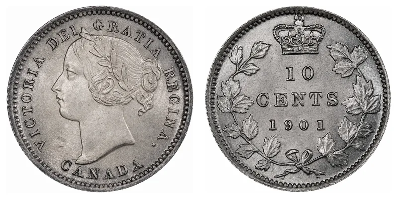 Victoria Ten Cents (1858–1901) obverse