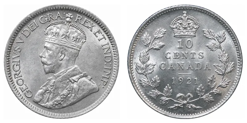 George V Ten Cents (1911–1921) obverse