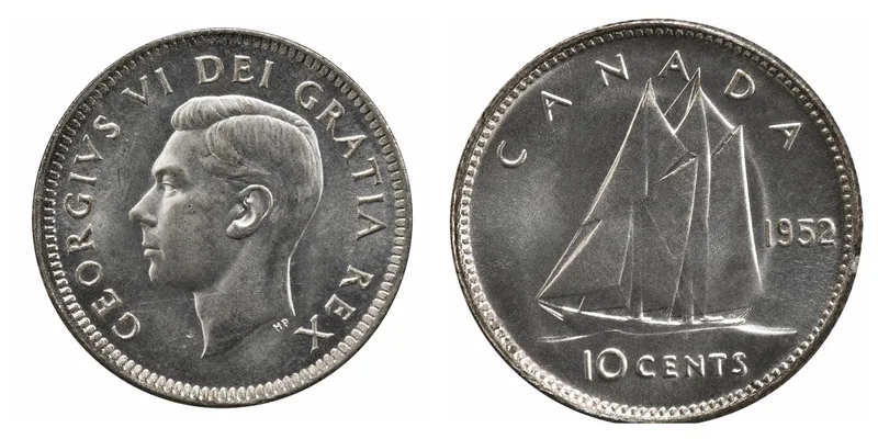 George VI Ten Cents (1937–1952) obverse