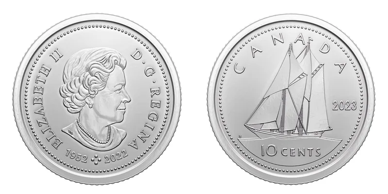Elizabeth II Ten Cents (2003–2023) obverse