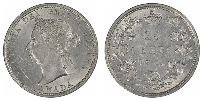 Victoria Twenty-Five Cents (1870–1901) obverse