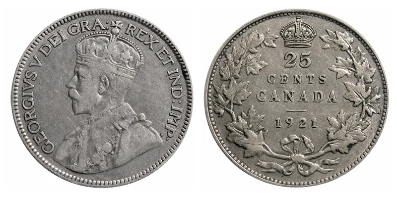 George V Twenty-Five Cents (1911–1921) obverse