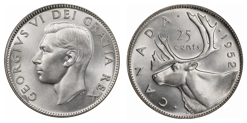 George VI Twenty-Five Cents (1937–1952) obverse