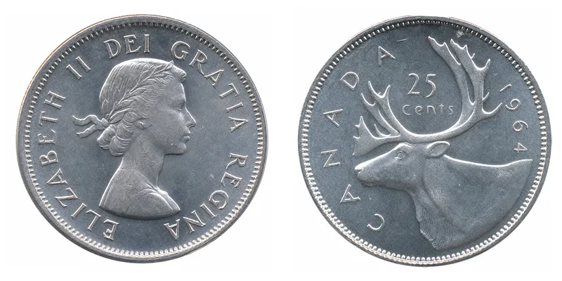 Elizabeth II Twenty-Five Cents (1953–1964) obverse