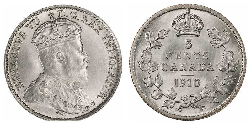 Edward VII Five Cents (1902–1910) obverse