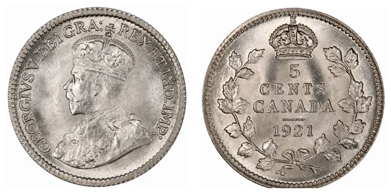 George V Five Cents (1911–1921) obverse