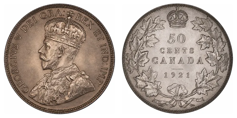 George V Fifty Cents (1911–1921) obverse