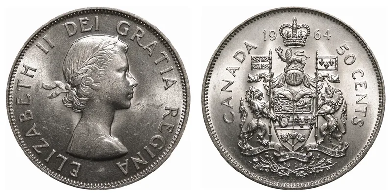 Elizabeth II Fifty Cents (1953–1964) obverse