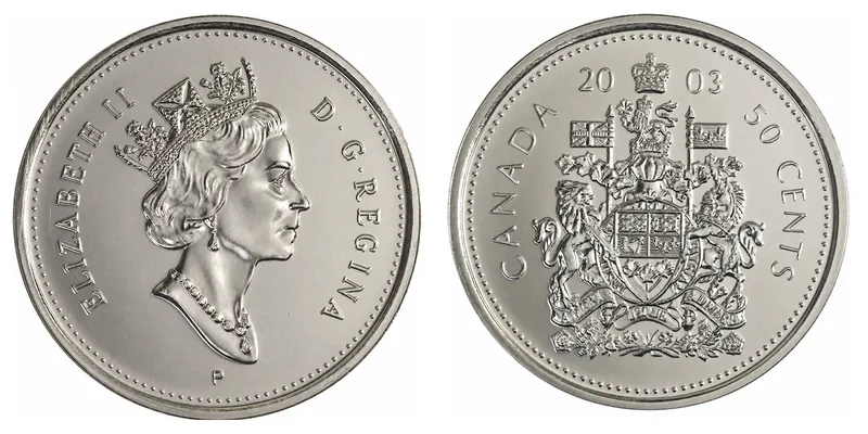 Elizabeth II Fifty Cents (1990–2003) obverse