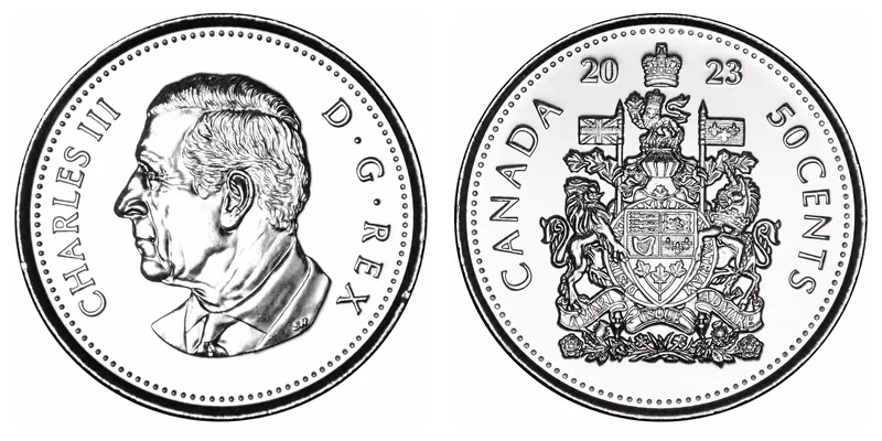 Charles III Fifty Cents (2023–2026) obverse