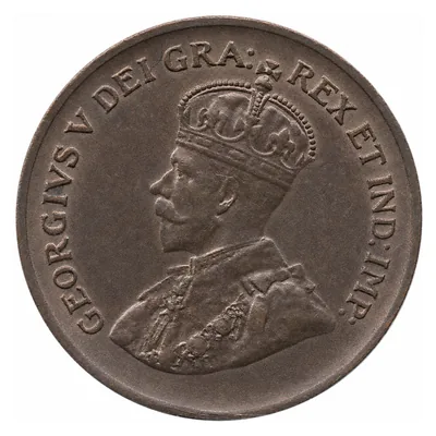 George V One Cent (1920–1936) obverse