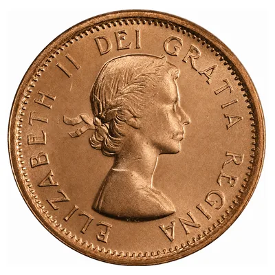 Elizabeth II One Cent (1953–1964) obverse