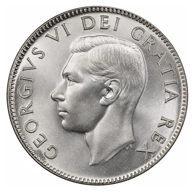 George VI Twenty-Five Cents (1937–1952) obverse
