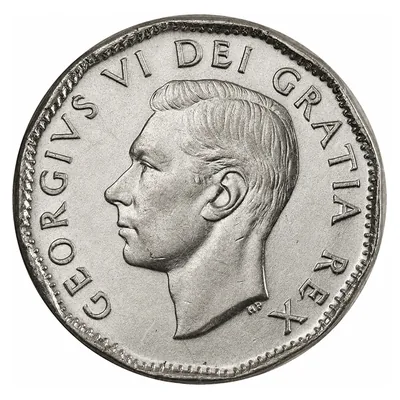 George VI Five Cents (1937–1952) obverse
