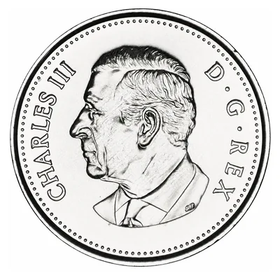 Charles III Five Cents (2023–2026) obverse