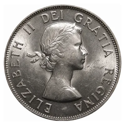 Elizabeth II Fifty Cents (1953–1964) obverse