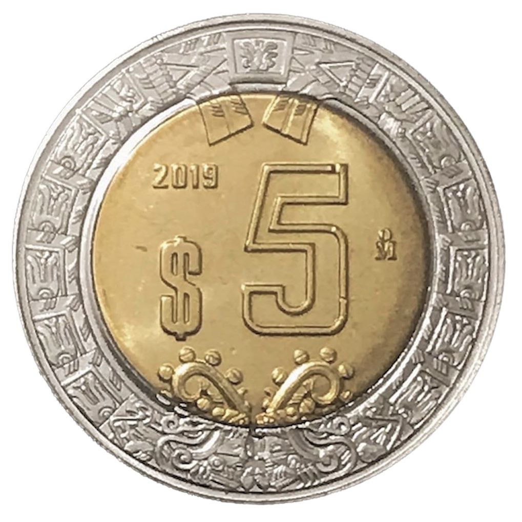 5 Pesos reverse · C · 2019