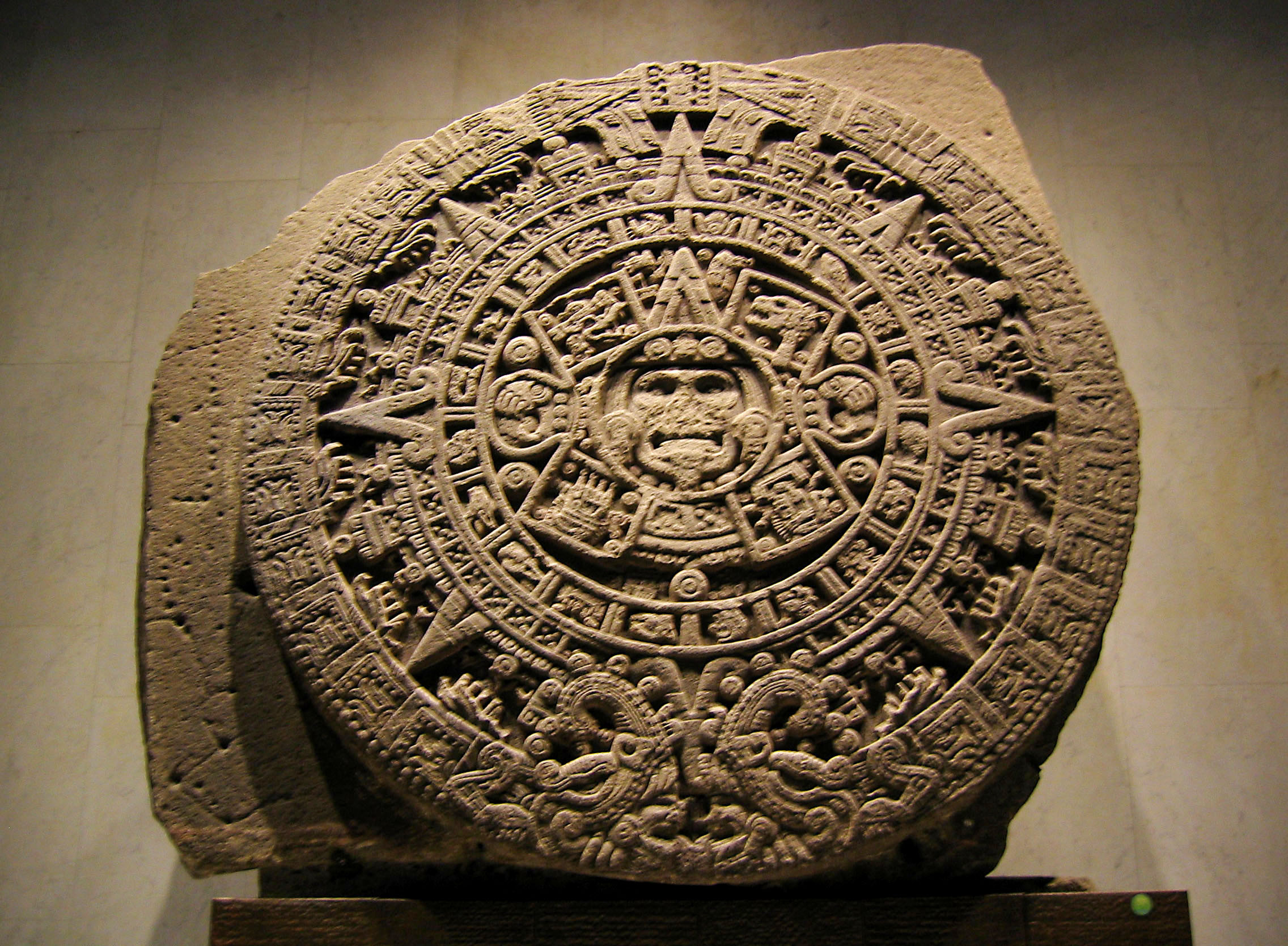Carved detail of the Piedra del Sol