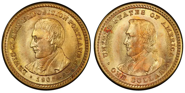 1905 G$1 Lewis and Clark obverse and reverse thumbnail