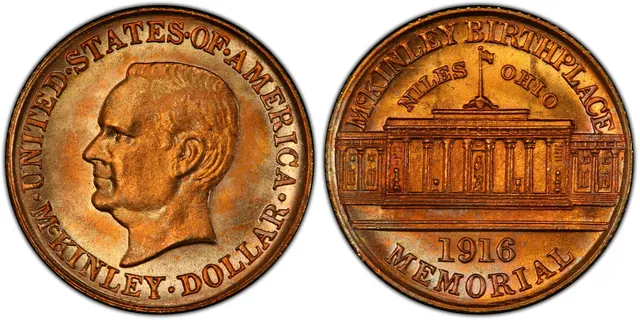 1916 G$1 McKinley obverse and reverse thumbnail