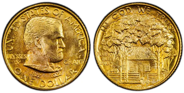 1922 G$1 Grant, Star obverse and reverse thumbnail