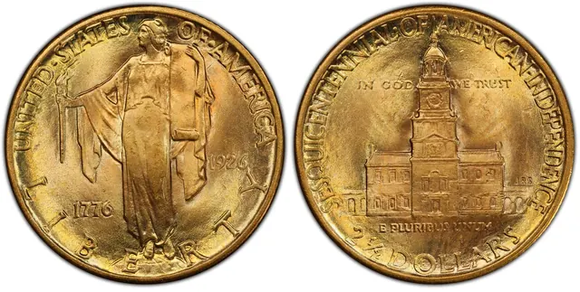 1926 $2.50 Sesquicentennial obverse and reverse thumbnail