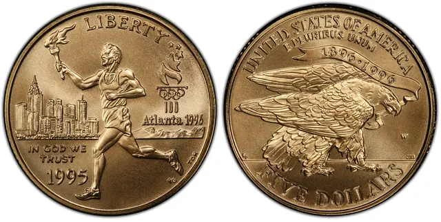 1995-W $5 Torch Runner obverse and reverse thumbnail