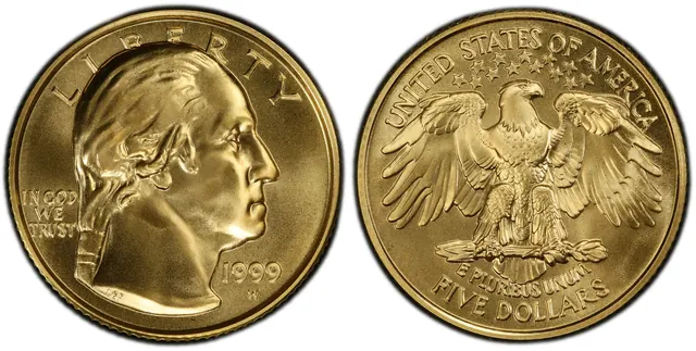 1999-W $5 Washington obverse and reverse thumbnail