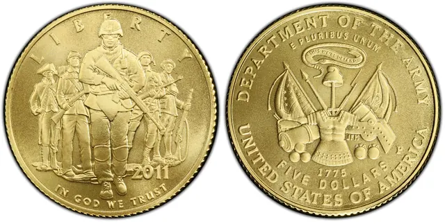 2011-P $5 United States Army obverse and reverse thumbnail