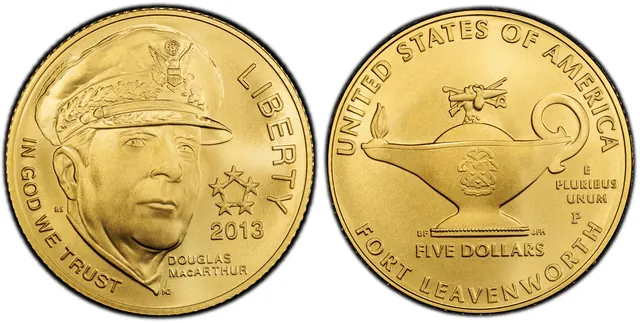 2013-P $5 5 Star Generals - MacArthur obverse and reverse thumbnail